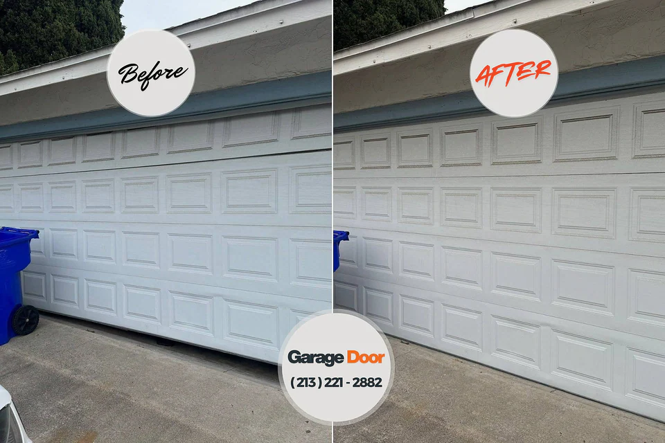 Before and after: garage door repair Shelbyville, IN